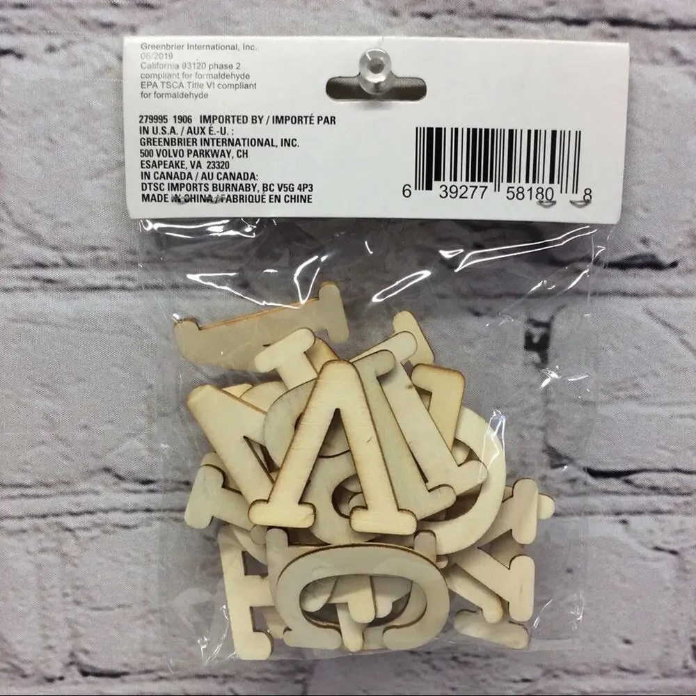 Crafter's Square Wood Letters 2 Pack 52 Pieces Total Educational Arts Crafts NIP
